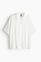 Sheer Crêpe Polo Shirt