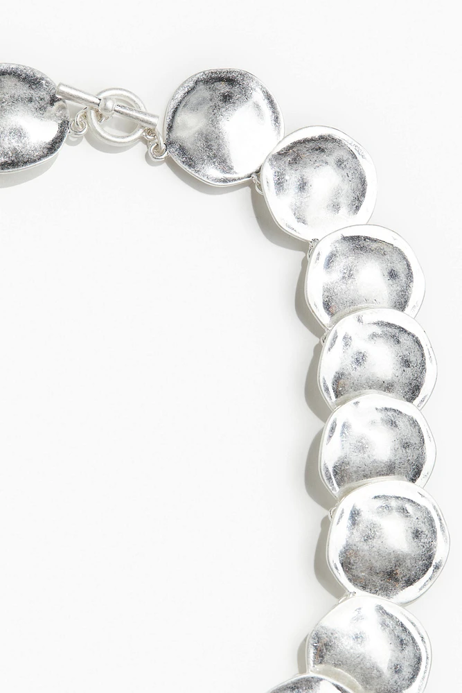 Short Metal-disc Necklace