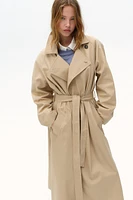 Shoulder-Pad Trench Coat