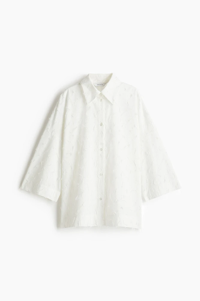 Oversized Fringe-Textured Shirt