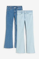 2-pack Flared Leg Low Jeans