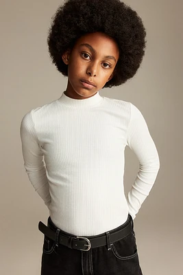 Cotton Mock Turtleneck Top