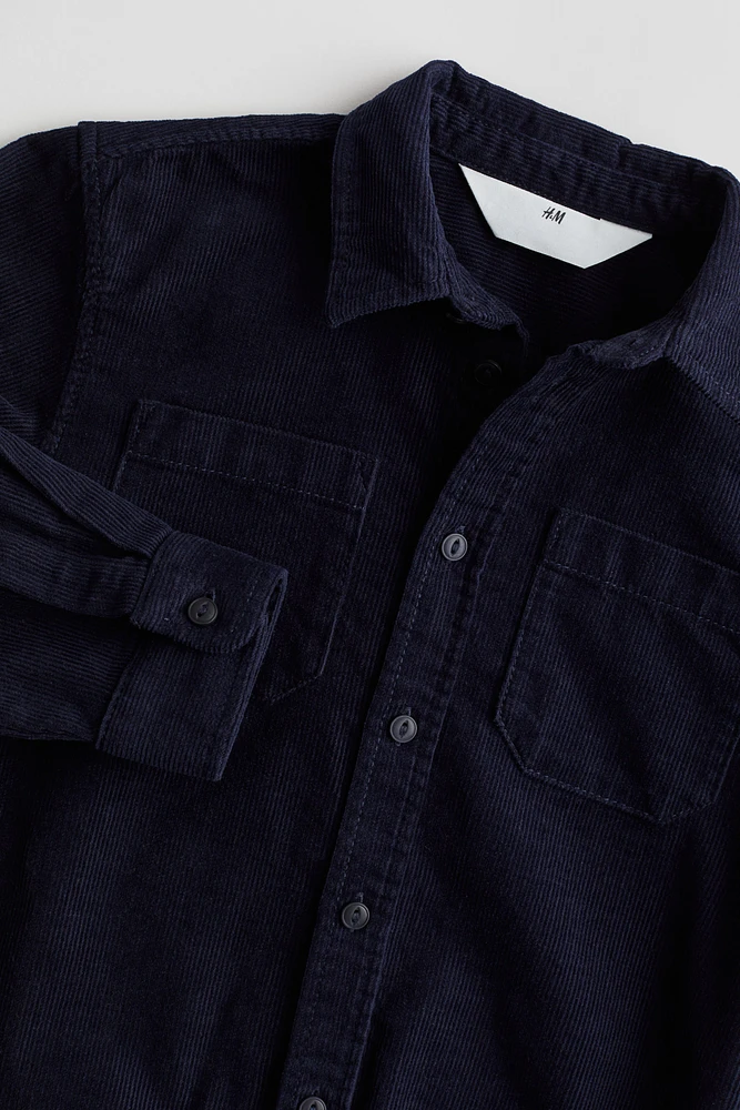 Chemise en velours de coton côtelé