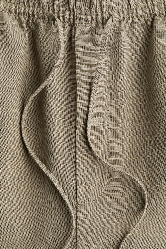 Linen-Blend Drawstring Pants