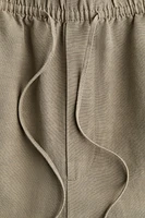 Linen-Blend Drawstring Pants