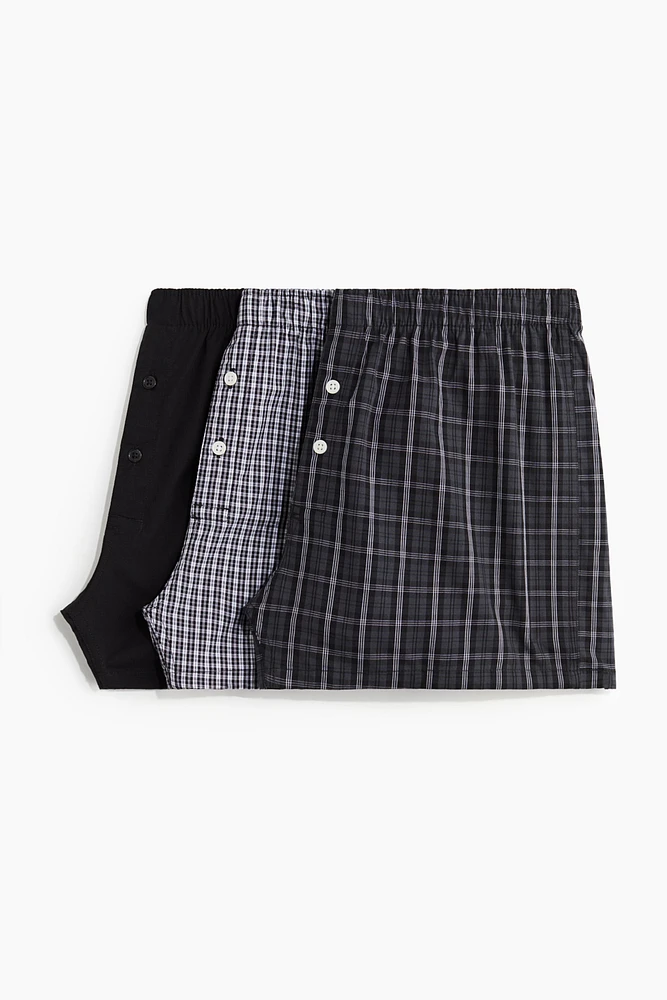 3-pack Woven Cotton Boxer Shorts