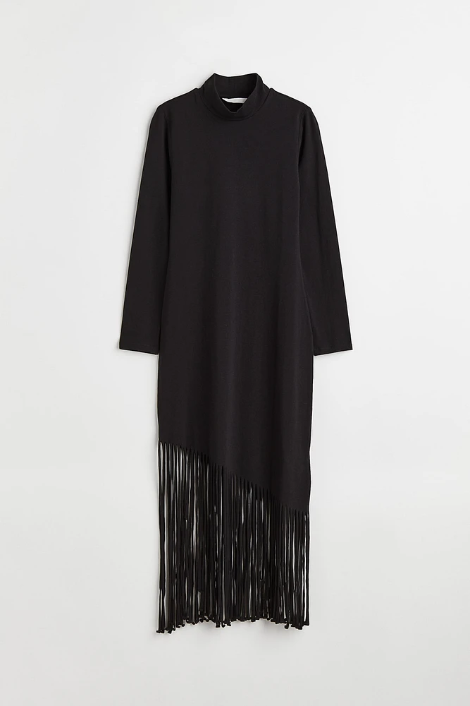 Fringe-trimmed Dress