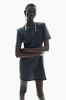 T-shirt Dress with Shoulder Pads