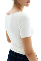Haut en microfibre avec encolure bateau
