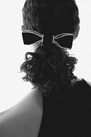 Rhinestone-embellished bow hair clip