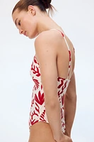 Padded-Cup High-Leg Swimsuit