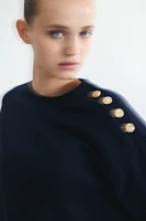 Button-Detail Sweatshirt