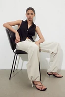 Linen-blend Pull-on Pants