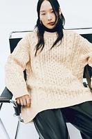 Wool-Blend Cable-Knit Sweater