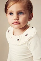 Cotton Bodysuit with Collar