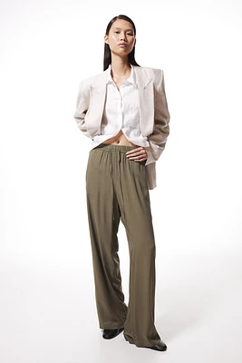 Pantalon large avec taille élastique