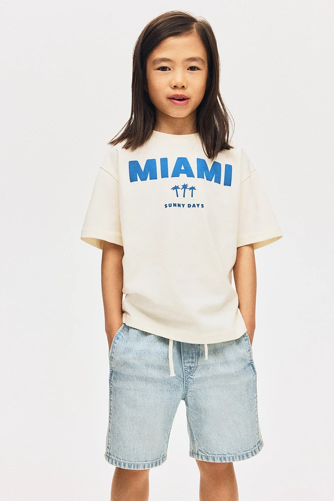 Cotton Denim Shorts