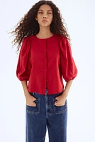Linen-Blend Blouse