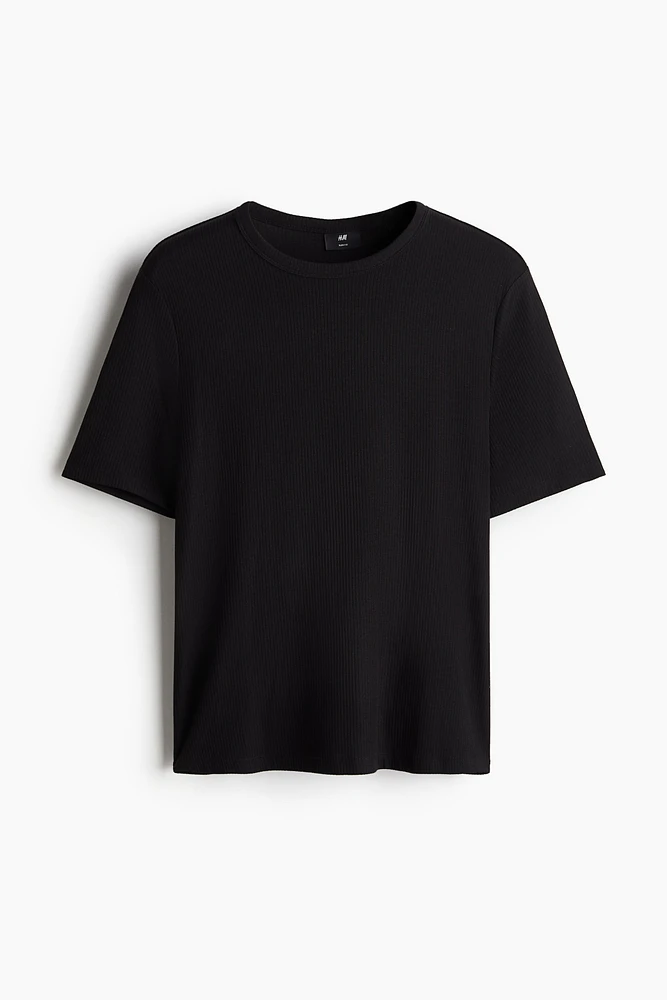 Slim-Fit Ribbed T-Shirt