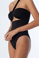 Padded-Cup One-Shoulder Swimsuit