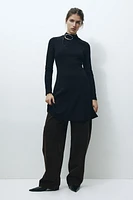 Mock-turtleneck Jersey Dress