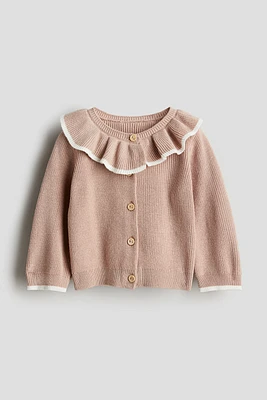 Cardigan with Flounced Collar