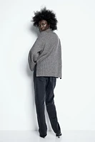 Rib-knit Half-zip Sweater