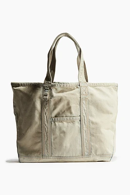 Washed-look denim shopper