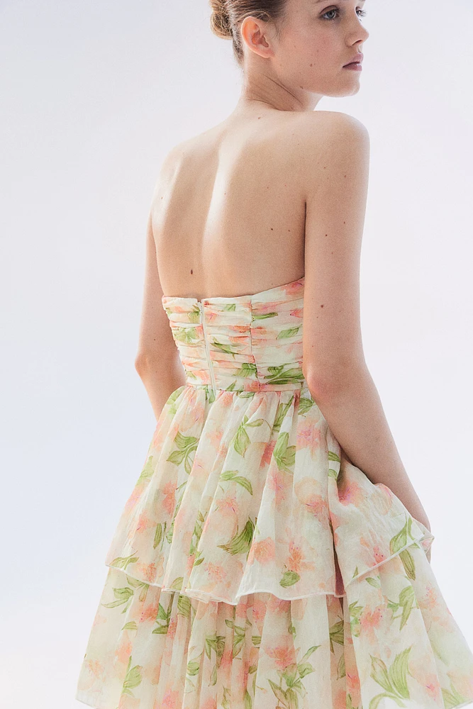 Bandeau Dress with Flared Skirt