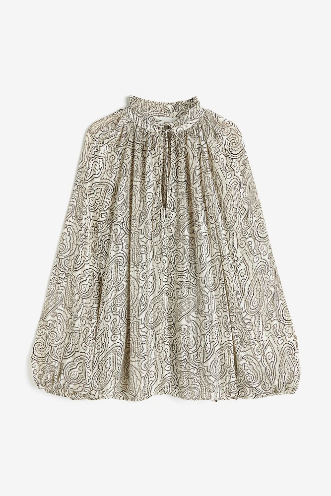 Ruffle-trimmed Crêped Blouse