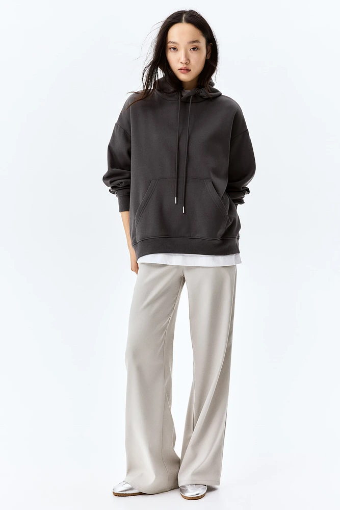 Wide-Leg Twill Pants
