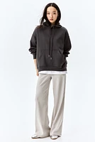 Wide-Leg Twill Pants