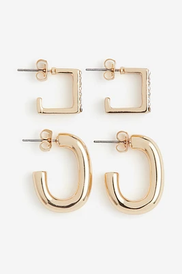 2 Pairs Hoop Earrings