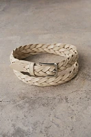 Ceinture en cuir tressé