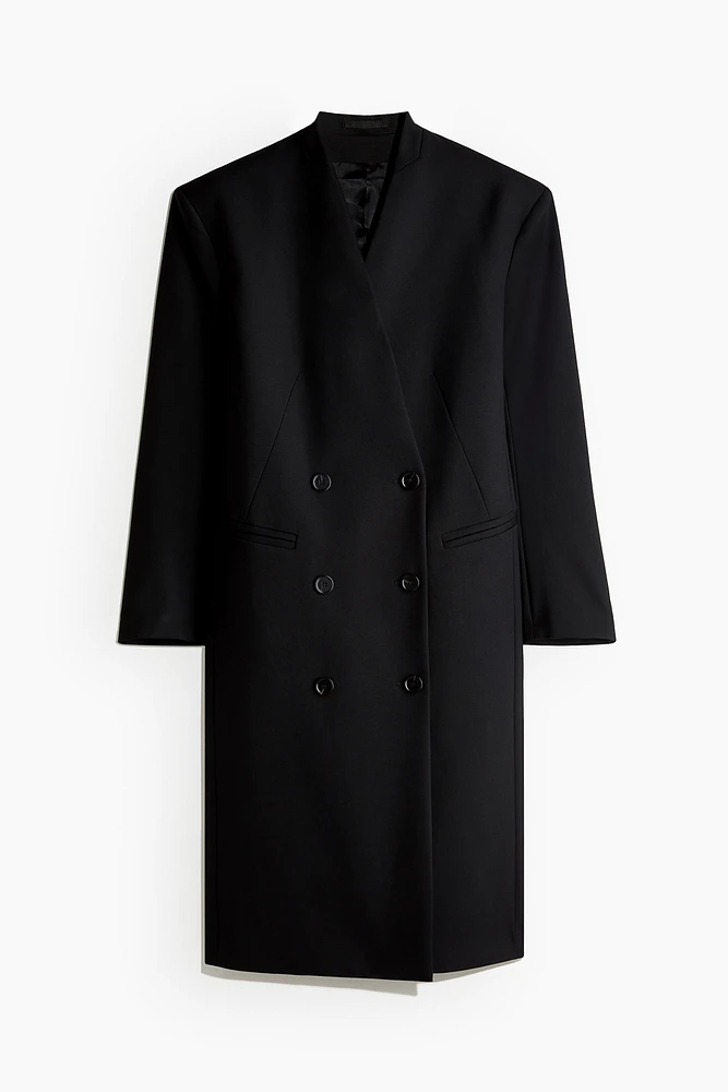 Manteau façon veston en laine mélangée