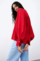 Balloon-Sleeved Blouse