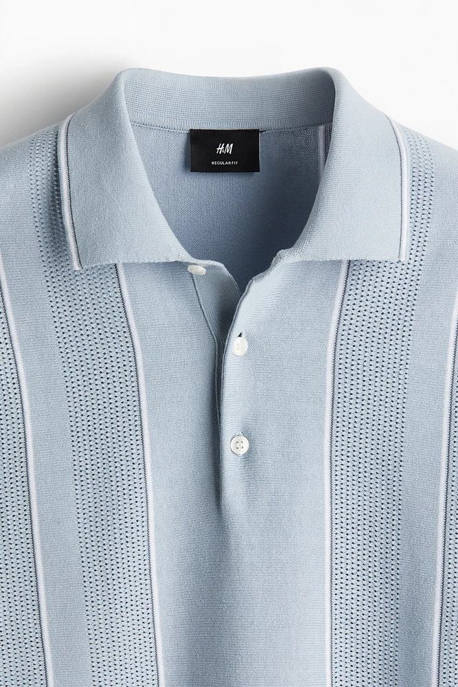 Regular-Fit Pointelle-Knit Polo Shirt