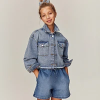 Denim Paper-bag Shorts