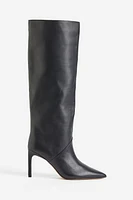 Knee-high Heeled Leather Boots