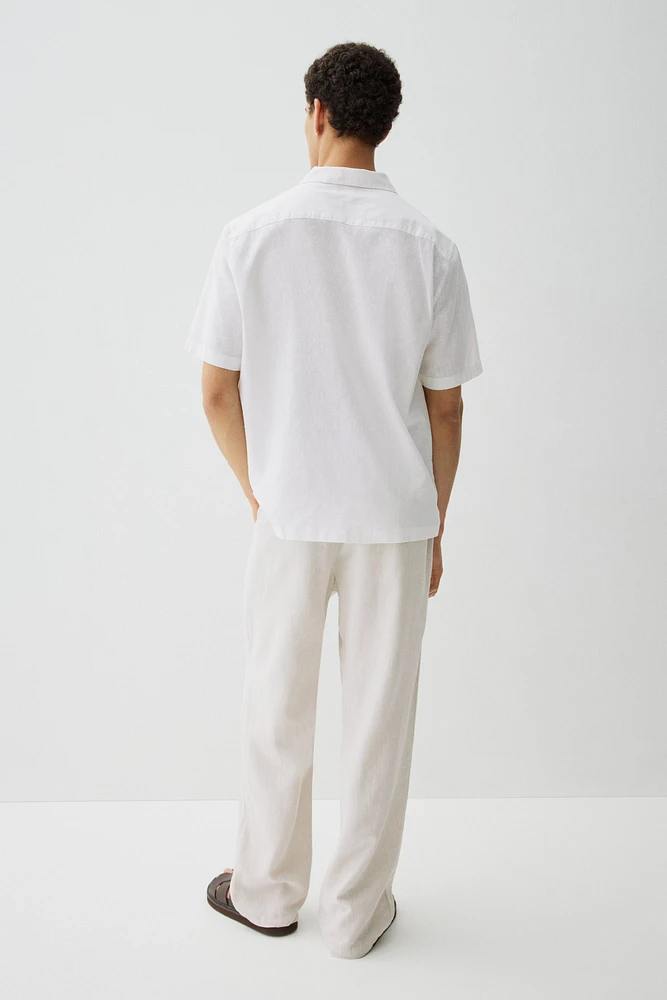 Chemise classique en lin mélangé