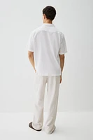 Regular-Fit Short-Sleeved Linen-Blend Shirt