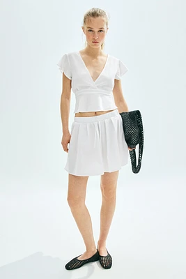 Linen-Blend Blouse