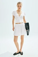 Linen-Blend Blouse