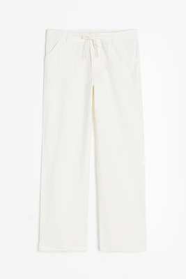 Linen-blend Straight Pants