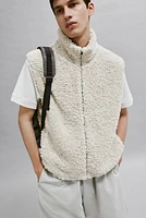 Loose Fit Teddy Fleece Vest