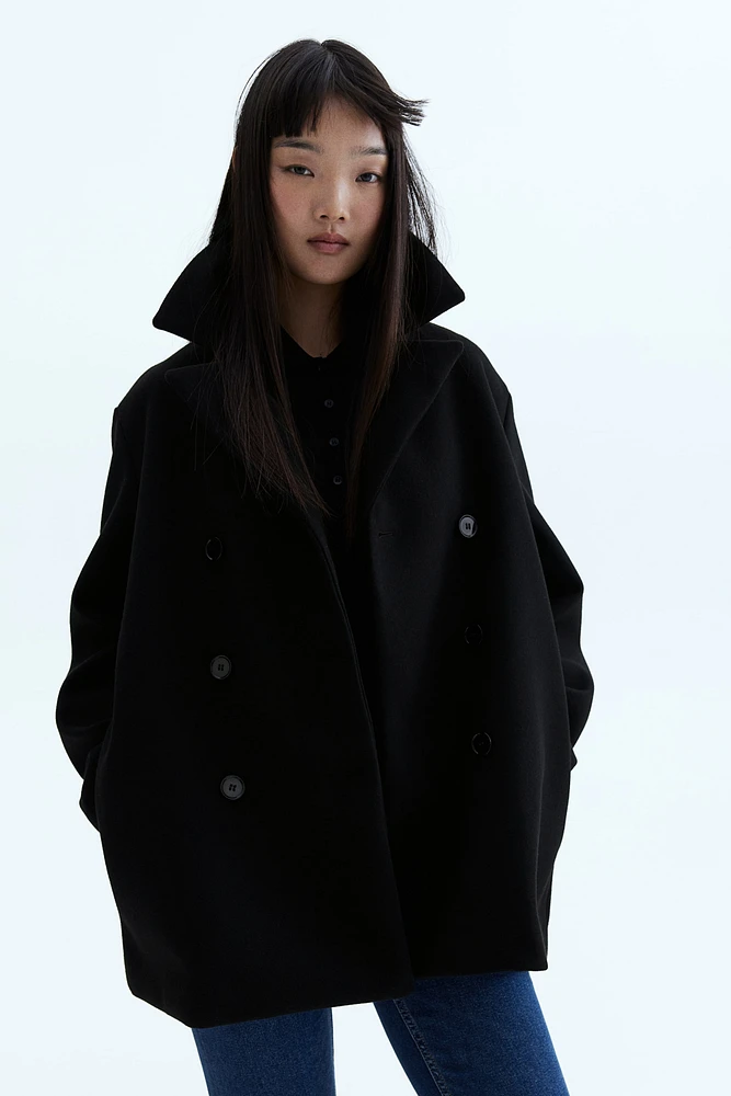 Manteau à fermeture croisée en feutre