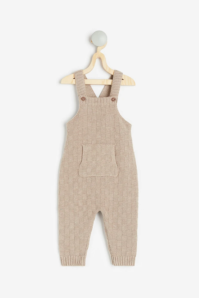 Textured-knit Cotton Overalls