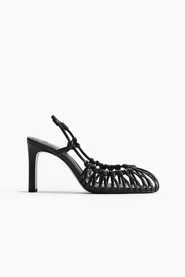 Heeled Slingbacks with Knots