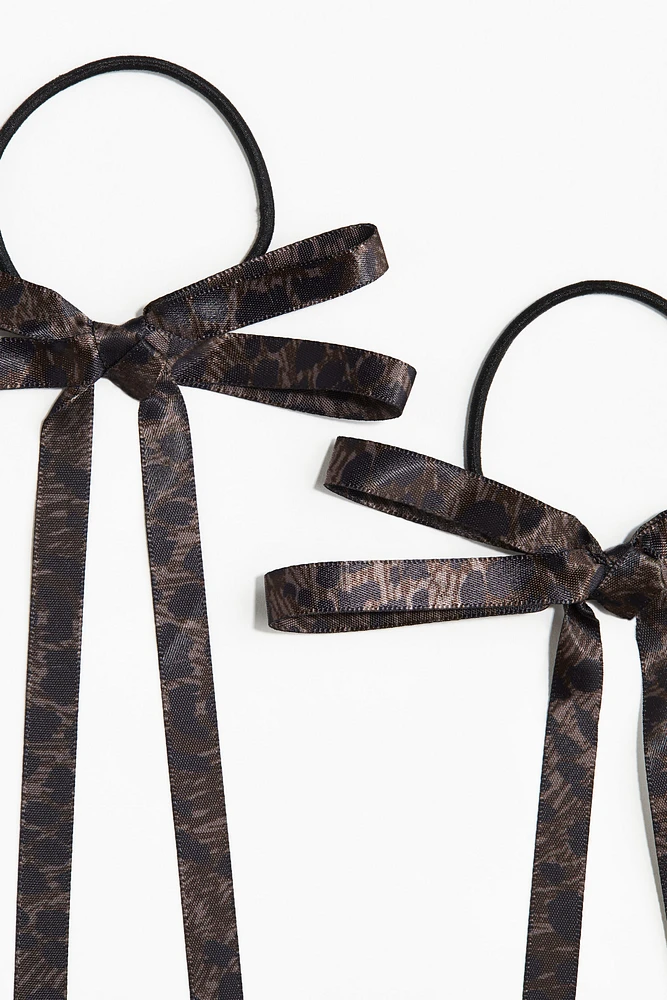 2-pack Bow-detail Hair Elastics
