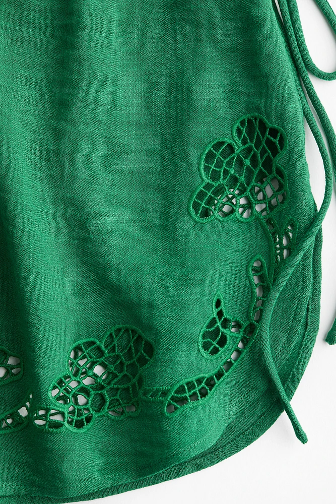 Beach Shorts with Eyelet Embroidery
